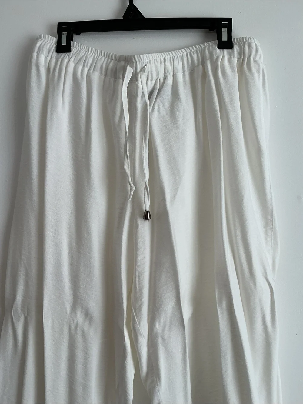 Women's Wide-Leg Drawstring Pants - White - Picture 3 of 7